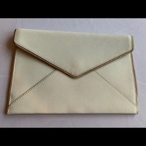 Rebecca Minkoff Leo Winter White Leather Clutch